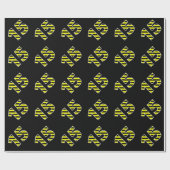 Bold, Black & Yellow Stripes 15 Event # (Geburtsta Geschenkpapier (Flach)