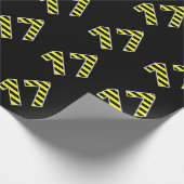 Bold, Black & Yellow Stripes 17 Event # (Geburtsta Geschenkpapier (Ecke)
