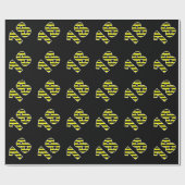 Bold, Black & Yellow Stripes 18 Event # (Geburtsta Geschenkpapier (Flach)