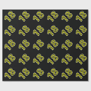 Bold, Black & Yellow Stripes 18 Event # (Geburtsta Geschenkpapier