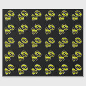 Bold, Black & Yellow Stripes 40 Event # (Geburtsta Geschenkpapier (Flach)