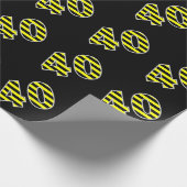 Bold, Black & Yellow Stripes 40 Event # (Geburtsta Geschenkpapier (Ecke)