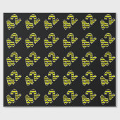 Bold, Black & Yellow Stripes 42 Event # (Geburtsta Geschenkpapier (Flach)