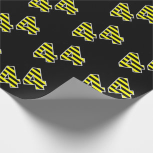 Bold, Black & Yellow Stripes 44 Event # (Geburtsta Geschenkpapier