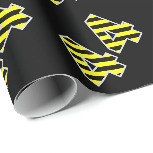 Bold, Black & Yellow Stripes 44 Event # (Geburtsta Geschenkpapier (Rolleneckpunkt)