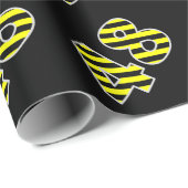 Bold, Black & Yellow Stripes 48 Event # (Geburtsta Geschenkpapier (Rolleneckpunkt)