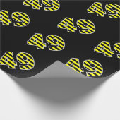 Bold, Black & Yellow Stripes 49 Event # (Geburtsta Geschenkpapier (Ecke)