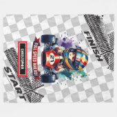 Bold Blanket Sport Car Driving Little Boy Fleecedecke (Vorderseite (Horizontal))