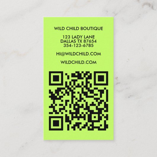 BOLD BLOOM BESTELLUNG DANKEN Minimaler QR-Code Visitenkarte (Rückseite)