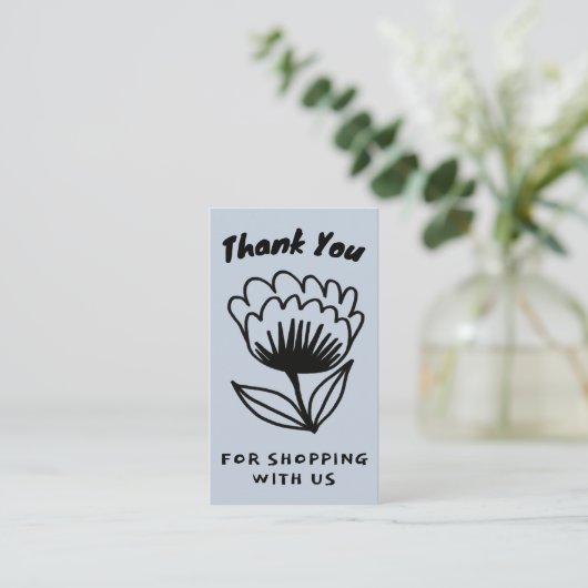 BOLD BLOOM BESTELLUNG DANKEN Minimaler QR-Code Visitenkarte (Stehend Vorderseite)