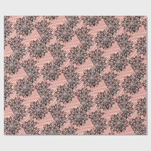 Bold Bloom Fusion – Abstrakte schwarze Blumen auf Geschenkpapier