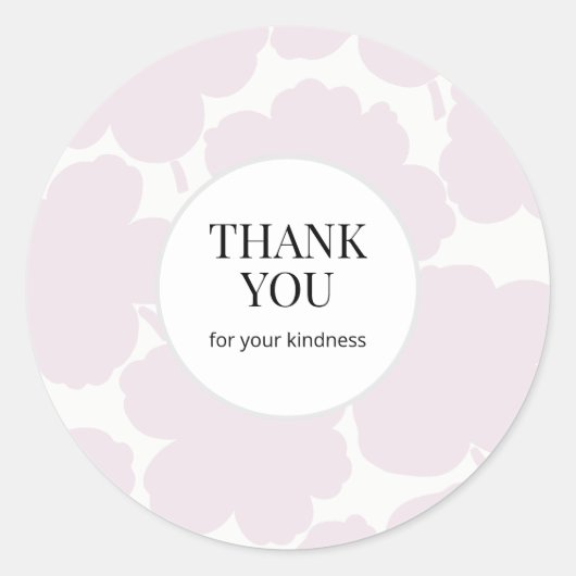 Bold Bloom Monochrome Pastel Pink Danke Runder Aufkleber (Vorderseite)
