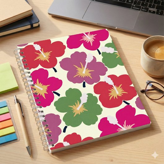 Bold Blooms Scribbles Multicolored Notizblock