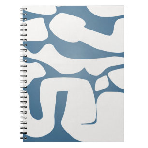 Bold Blue Abstrakt Blob Pattern Notizblock