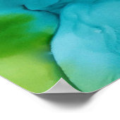 Bold Blue Abstrakt Blume Typografy Poster (Ecke)