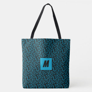 Bold Blue Abstrakt Monogram Tasche