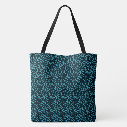 Bold Blue Abstrakt Monogram Tasche (Rückseite)