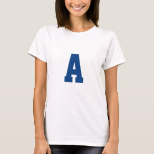 Bold Blue Alphabet Letter Womens T - Shirt