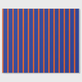 Bold Blue and Orange Spaced Stripes Vertical Geschenkpapier (Flach)