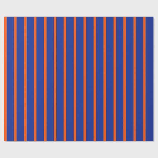 Bold Blue and Orange Spaced Stripes Vertical Geschenkpapier (Flach)