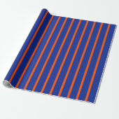 Bold Blue and Orange Spaced Stripes Vertical Geschenkpapier (Ungerollt)