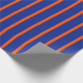 Bold Blue and Orange Spaced Stripes Vertical Geschenkpapier (Ecke)