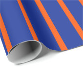 Bold Blue and Orange Spaced Stripes Vertical Geschenkpapier (Rolleneckpunkt)