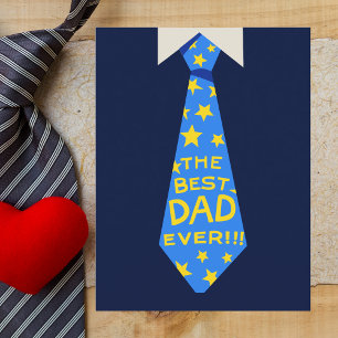 Bold Blue and Yellow "Best Vater Ever" Vatertag Postkarte