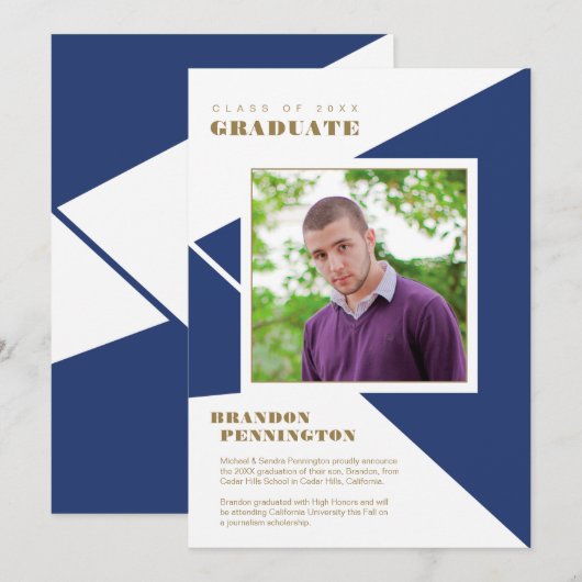 Bold Blue Angles Abschluss Ankündigung (Vorne/Hinten)