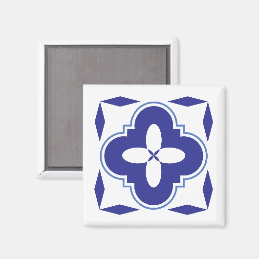 Bold blue azulejo magnet (Vorderseite/Rückseite)