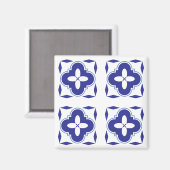 Bold Blue Azulejo Magnet (Vorderseite/Rückseite)