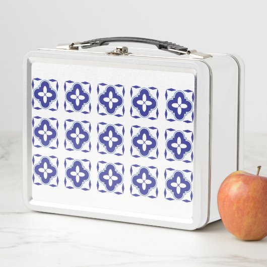 Bold Blue Azulejo Metal Lunch Box (Beispiel)