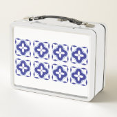 Bold Blue Azulejo Metal Lunch Box (Rückseite)