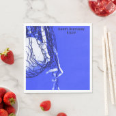 Bold Blue Birthday Net & Volleyball Serviette (Beispiel)