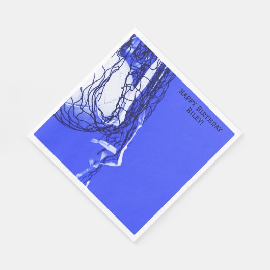 Bold Blue Birthday Net & Volleyball Serviette (Ecke)