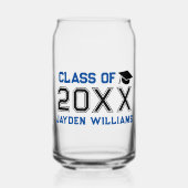Bold Blue Black Class of 2025 Graduation Party Dosenglas (Vorderseite)