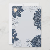 Bold Blue Botanicals mit Foto Christening Einladung (Rückseite)