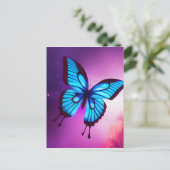 Bold Blue Butterfly Postkarte (Stehend Vorderseite)
