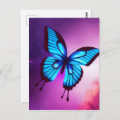 Bold Blue Butterfly Postkarte (Vorne/Hinten)