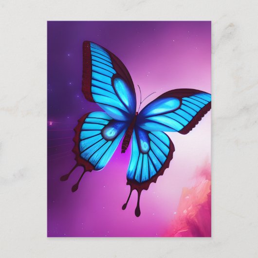 Bold Blue Butterfly Postkarte (Vorderseite)