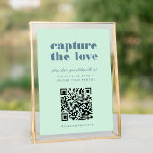 Bold Blue Capture the Liebe QR Code Wedding Sign