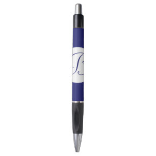 Bold Blue Circle Monogram Kugelschreiber