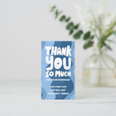 Bold Blue Curves Order Danke Soziales QR Code Visitenkarte (Stehend Vorderseite)