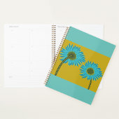 Bold Blue Daisy Art auf Mustard Yellow Background Planer