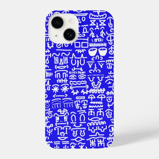 Bold Blue Doodle Pattern iPhone Case Hülle (Rückseite)