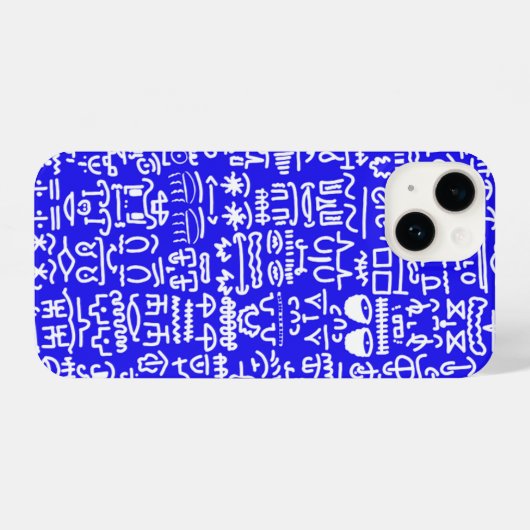 Bold Blue Doodle Pattern iPhone Case iPhone Hülle (Rückseite (Horizontal))