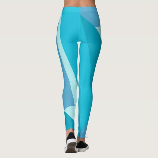 Bold Blue Fade Abstrakt Leggings (Rückseite)
