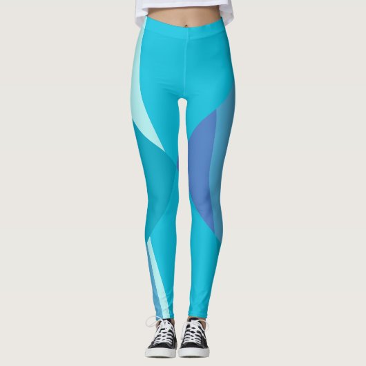 Bold Blue Fade Abstrakt Leggings (Vorderseite)