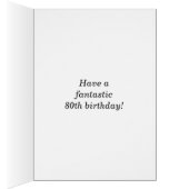 Bold, Blue, Faux Gold 80th Birthday w/ Name Card (Innen (Rechts))