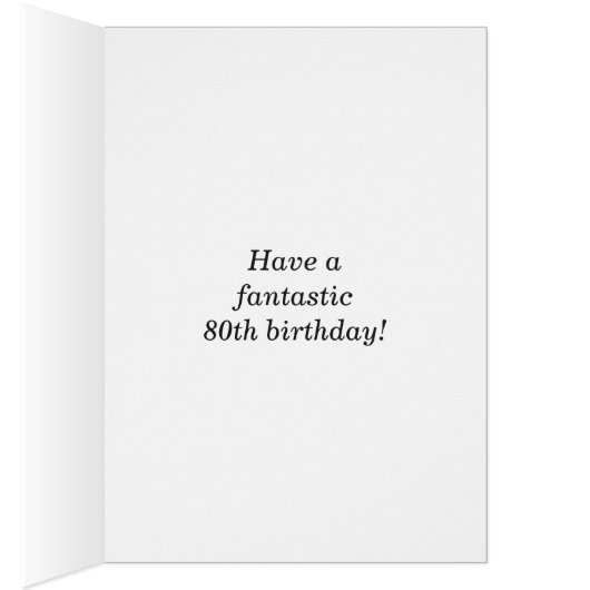 Bold, Blue, Faux Gold 80th Birthday w/ Name Card (Innen (Rechts))